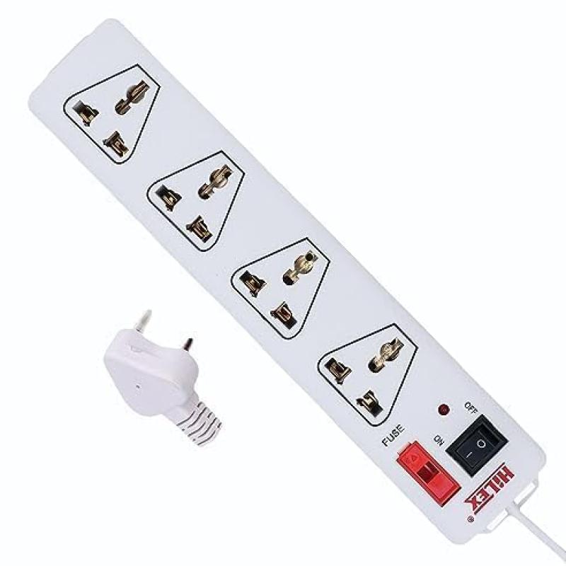 Hilex Extention Cord 4 Socket 2.7 Meter Wire with Fuse 6 Amp 240v | Extra Fuse, Power Extension Board Power Strip HEPL 6671