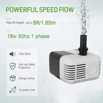 18 Watt Water Lifting Submersible Pump for Desert Air Coolers, Aquarium, Fountains - 180V-230V, 1.85 M (Outer Color & Design May Vary) Black