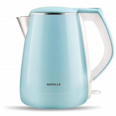 Havells Aqua Plus Electric Kettle 1.2 Litre, 1250 Watt | 304 Stainless Steel Inner Body | Cool Touch Body | Auto Shut-Off |Wider Mouth| 2 Year Warranty (Blue)