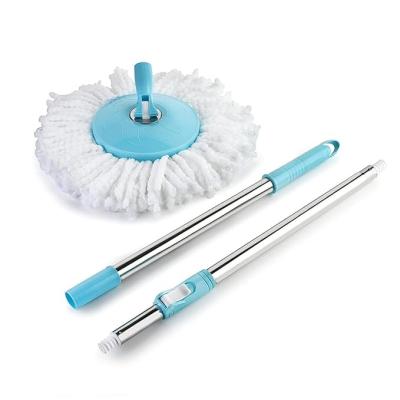Shagun 360° Spin Mop Stick with Lock | Stainless Steel Rod & Microfiber Refill for Floor Cleaning
