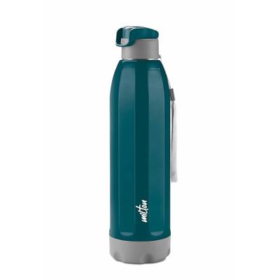 Milton Steel Meridian Thermoware Bottle with Spout Mouth Flip Top Lid, 630 ml Water Bottle, PU Insulated, Green