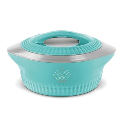 MILTON Royal 2000 Serving Casserole Double Walled Inner Stainless Steel, PU Insulated Kitchen Hot Pot, Keeps Food hot & Fresh for Roti, Biryani, 1800 ml Blue