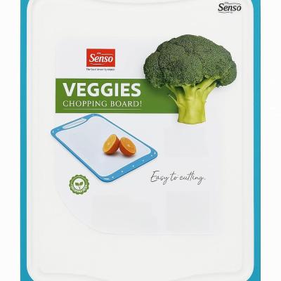 Max Senso Veggies Chopping Board, Kitchen Cutting Board with Non-Slip Edge, White and Green( colour may vary )