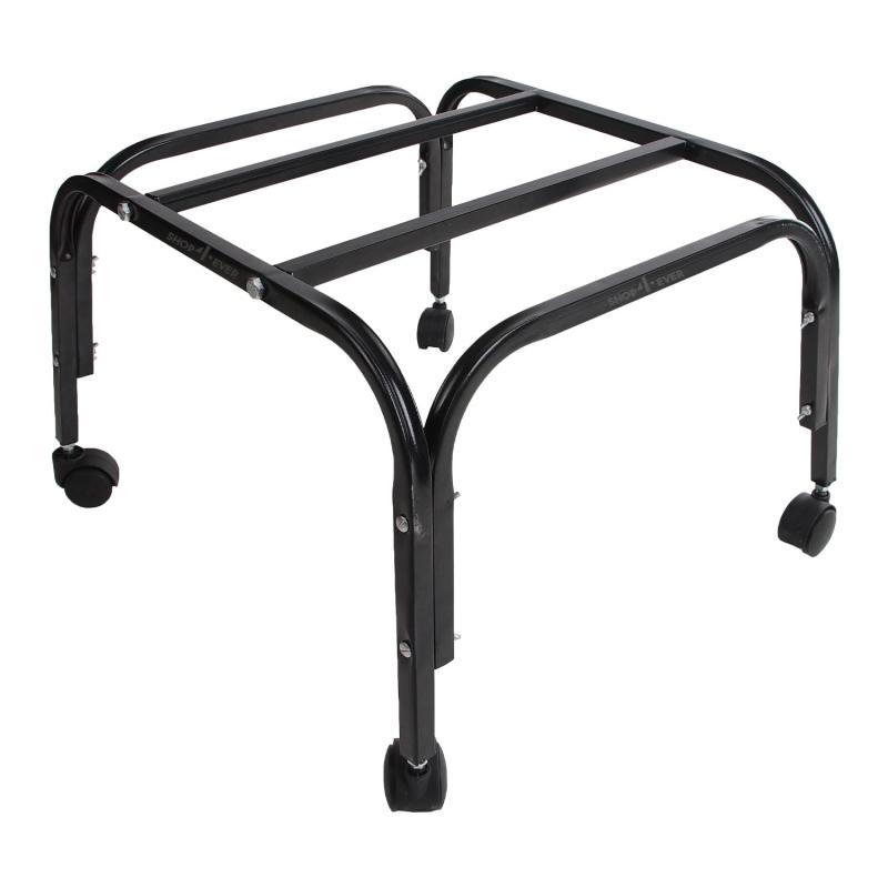 Heavy Duty Metal Cooler Stand with 360° Rotating Wheels | Up to 120 KG Load Capacity | Rust-Resistant Base | Suitable for Room & Desert Coolers (Black) (Black)