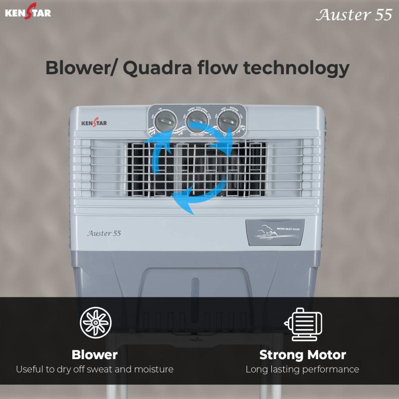 KENSTAR AUSTER 55 LITRES WOODWOOL WINDOW COOLER WHITE| 1 Yr warranty