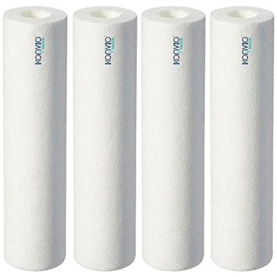 AQUAKNOT 10 Inch High Density Spun Pre-Filter (5 Micron PP Spun) Cartridge Compatible for 10 Inch Pre-Filter Housing of All Water Purifier | Pack of 4 Spun