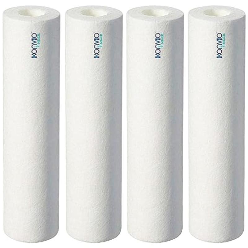 AQUAKNOT 10 Inch High Density Spun Pre-Filter (5 Micron PP Spun) Cartridge Compatible for 10 Inch Pre-Filter Housing of All Water Purifier | Pack of 4 Spun