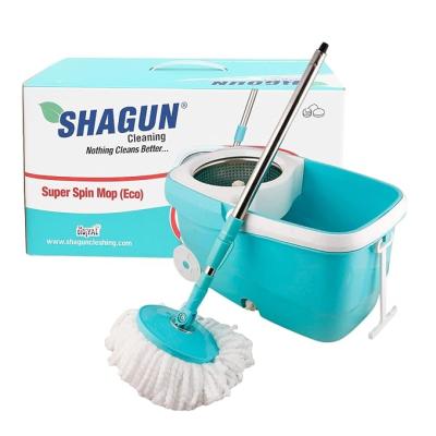 Shagun Eco Spin Mop | Stainless Steel Handle, 360° Spin Bucket Mop for Home & Kitchen
