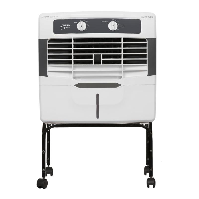 Voltas Wind 54 WW Air Cooler for Home, Wood Wool Cooling Pads with 3 Speed Settings, 54 Litres, White