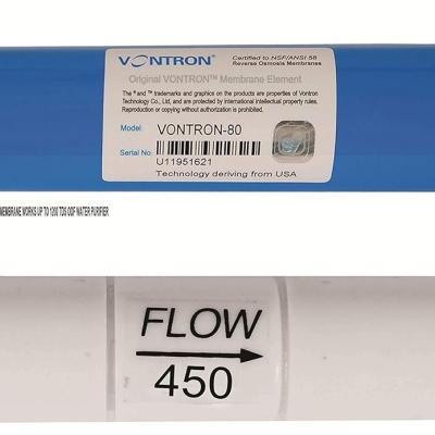 AQUAKNOT Vontron 80 GPD Membrane Work Up to 2000 TDS, with FR-450 Suitable for RO Water Purifier Filter System -