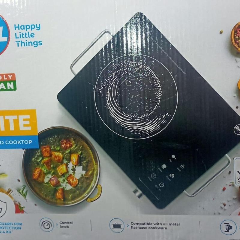 BPL 2200 W Induction Cooktop Touch Panel  (Black, BIRCM24022 Infrared Cooktop, 4 Pre-Set Menus, Touch Control Timer Function 2200W)