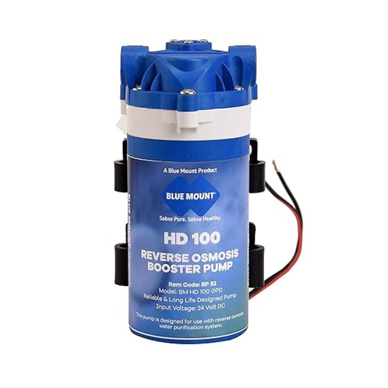 Blue Mount HD Full Metal RO Pump with Copper Rotor, 100gpd Water Purifier for RO's, 1 piece, (1 Yr warranty)