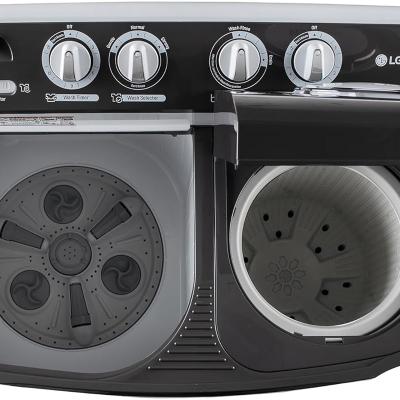 LG 7.5 kg 5 Star Wind jet dry Semi-Automatic Top Load Washing Machine (P7510RGAZ, Dark Gray, Roller Jet Pulsator)