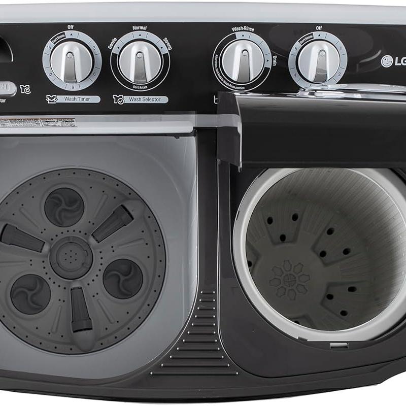 LG 7.5 kg 5 Star Wind jet dry Semi-Automatic Top Load Washing Machine (P7510RGAZ, Dark Gray, Roller Jet Pulsator)