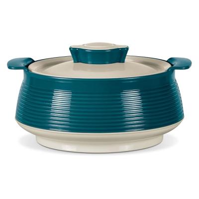 MILTON Venice 2000 Double Walled Inner Stainless Steel Serving Casserole, PU Insulated Kitchen Hot Pot, Keeps Food hot & Fresh for Roti, Biryani, 1850 ml, Marble Green