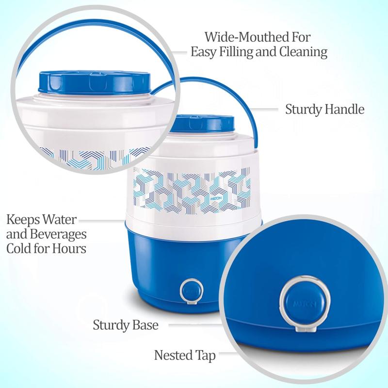 Milton New Kool Musafir 10000 PU Insulated Water Jug, 10 litres, Blue