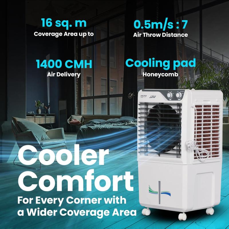 Voltas Joy 40 Room Air Cooler for Home, with Swing Control (40 Litre Tank Capacity, Water Level Indicator, Honeycomb Cooling Media, White)