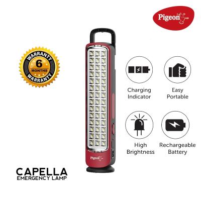 Pigeon Capella LED Rechargeable Emergency Lamp with 3200 mAH Battery and 8 Hours Backup (Red)