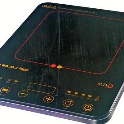 Bajaj ABS Majesty Slim 2100-Watt Induction Cooktop | 8 Auto Cook Indian Menu | Feather Touch Controls | Pre-set Timer | 1 Yr Warranty 【Black】