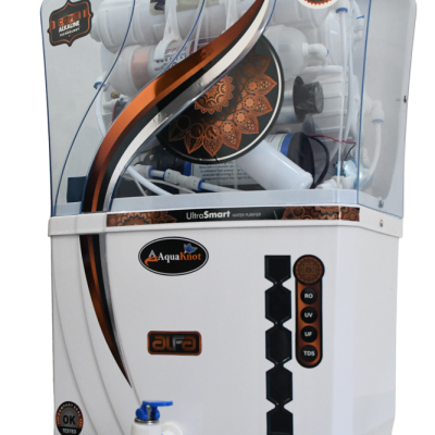 AQUAKNOT  Alfa Ultra Smart RO+UV+Copper+TDS Water Purifier – 12L Storage, Copper mineral Filter, Multi-Stage Filtration (White)| 1Yr warranty(Motor+ SMPS)