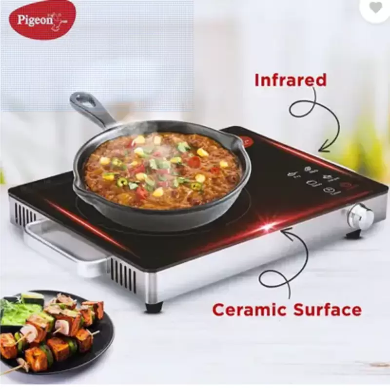 PIGEON BY STOVE KRAFT 2200 W Radiant Cooktop Jog Dial, Touch Panel  (Black, RADIANT)