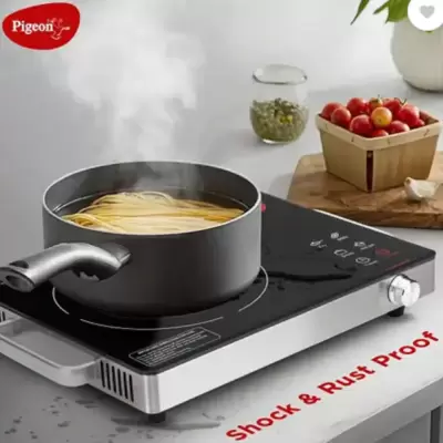 PIGEON BY STOVE KRAFT 2200 W Radiant Cooktop Jog Dial, Touch Panel (Black, RADIANT)