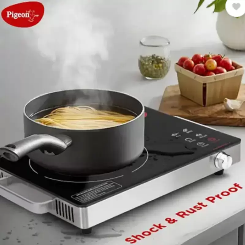 PIGEON BY STOVE KRAFT 2200 W Radiant Cooktop Jog Dial, Touch Panel  (Black, RADIANT)